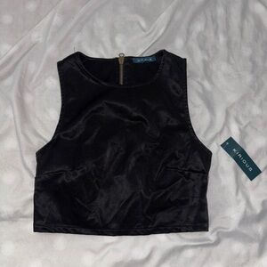 KINDOUS Black Textured Tank Top